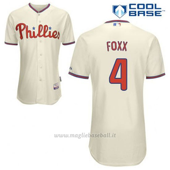 Maglia Baseball Uomo Philadelphia Phillies Jimmy Foxx 4 Crema Alterner Cool Base